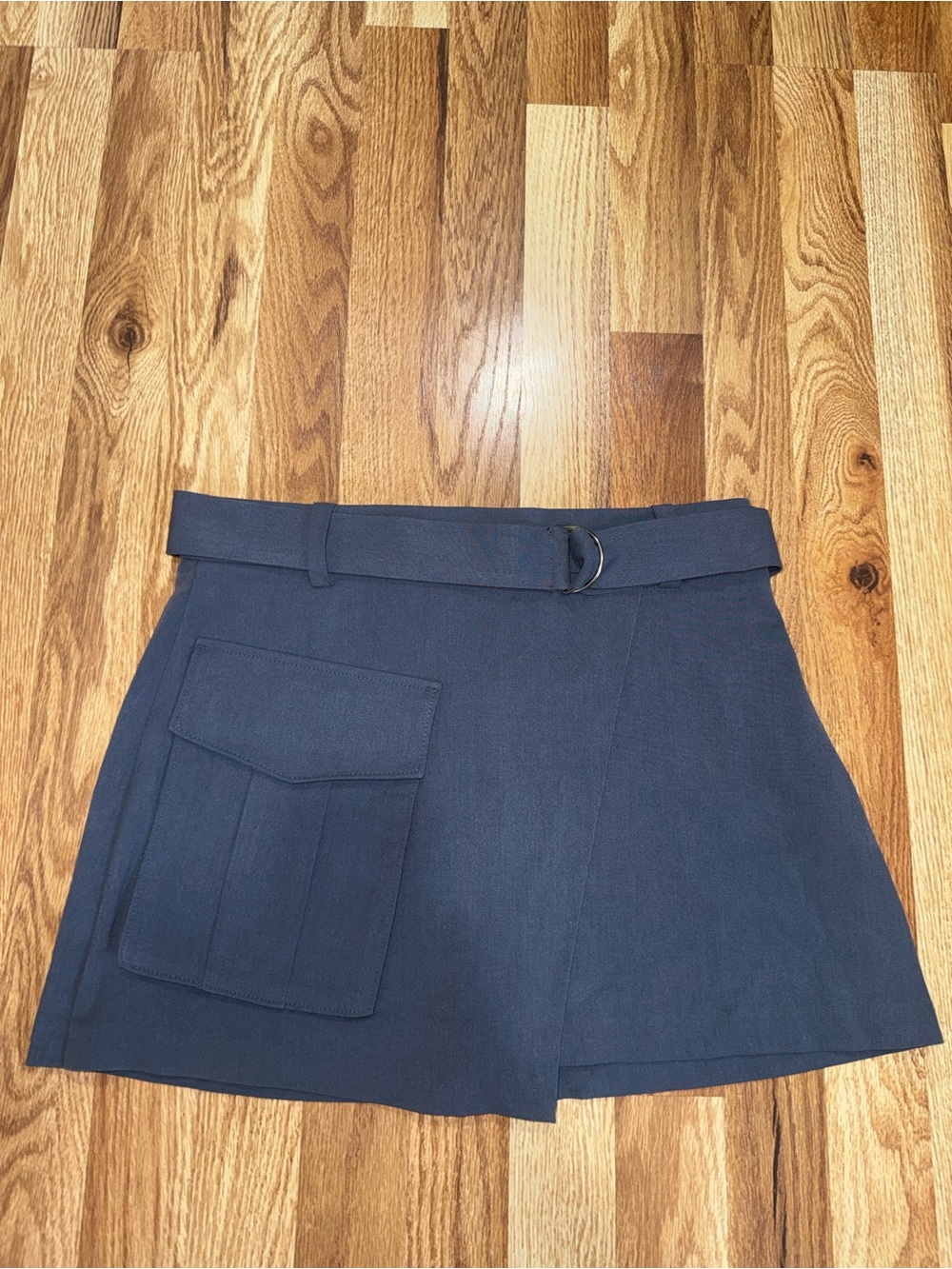 Abercrombie & Fitch Gray Cargo Belted Mini Skort D-Ring Belt Size Small